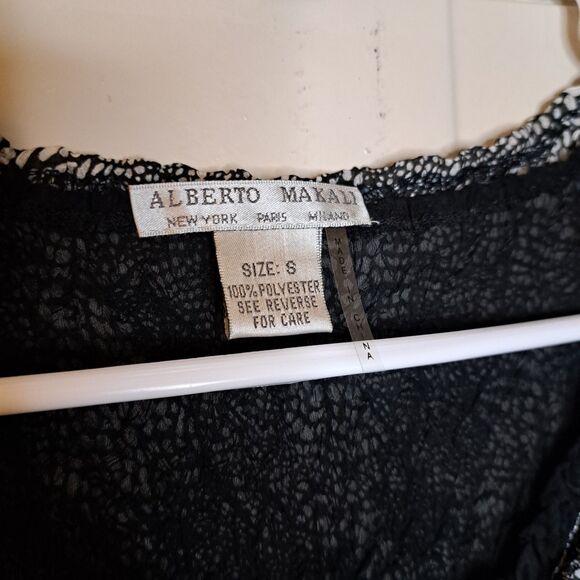 Alberto Makali Women Combo Top Sheer Size S Embellished Black White - Picture 4 of 10